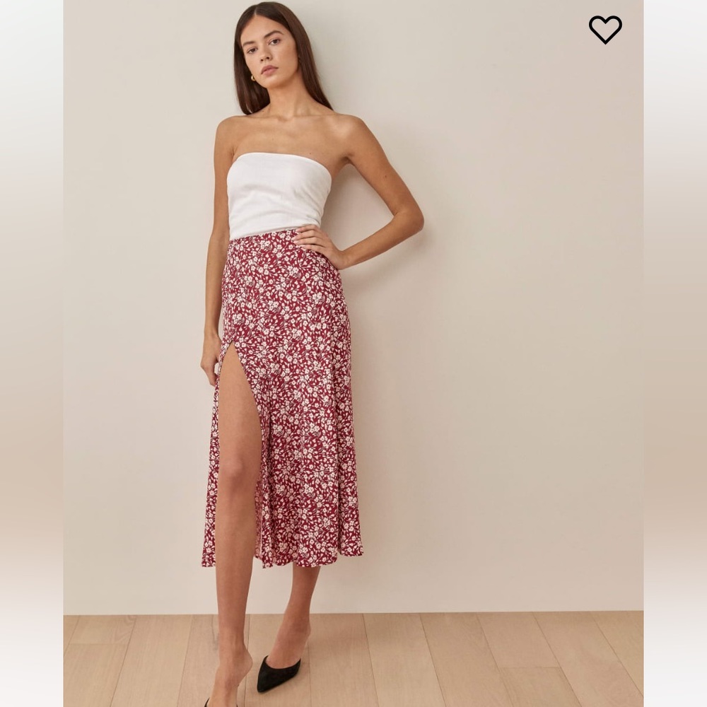 Reformation Zoe skirt with side slit